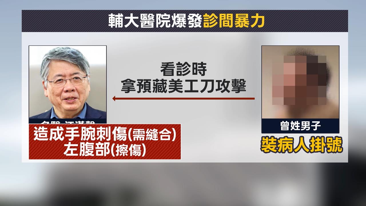 男子假扮病患闖診間行凶　　名醫江漢聲看診時遭刺傷