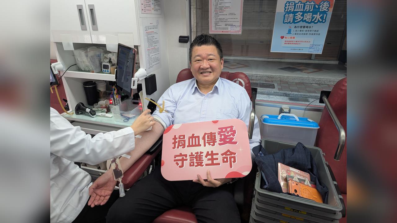 快新聞／寒流、春節血庫吃緊！賴清德關切出手　何博文率先挽袖捐血