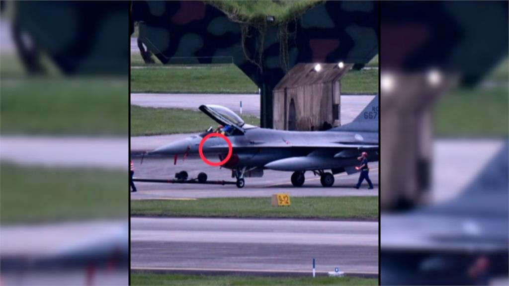 疑打靶演習砲口爆裂　F-16戰機機身蒙皮受損