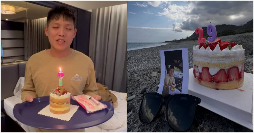 辛柏毅29歲生日!家人赴「最靠近他的海邊」慶生 妻淚喊:妝都哭花了