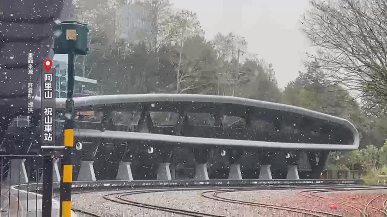 （有影）驚喜！阿里山睽違8年下雪了　清境海拔2000米喜迎瑞雪