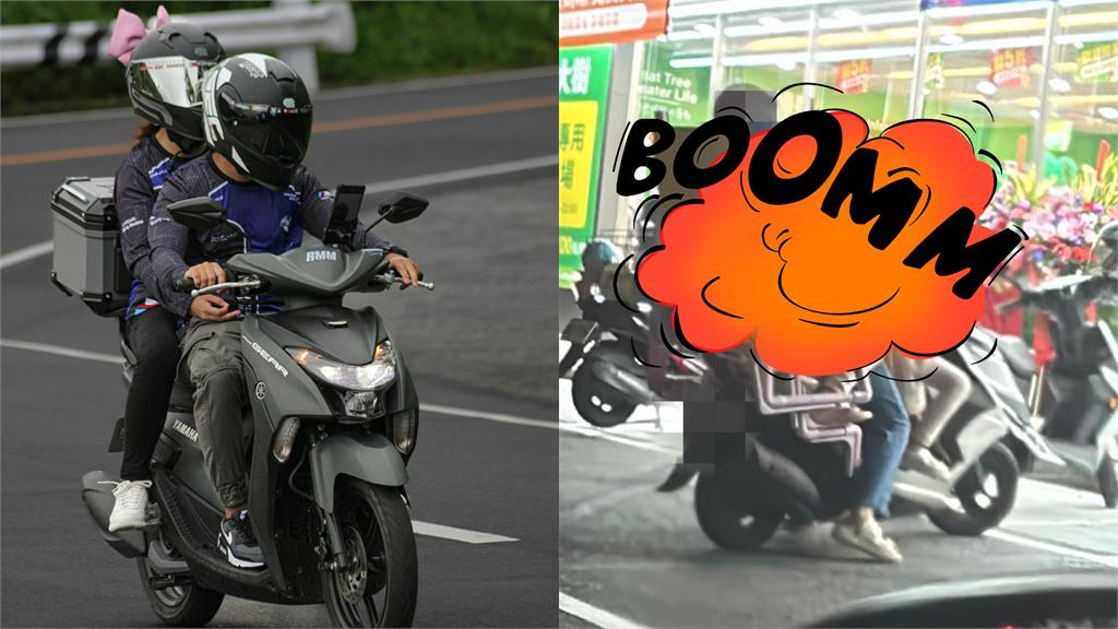 台南驚見「危險4貼」女騎士1打3！「超狂疊疊樂」畫面曝…警方：已違法
