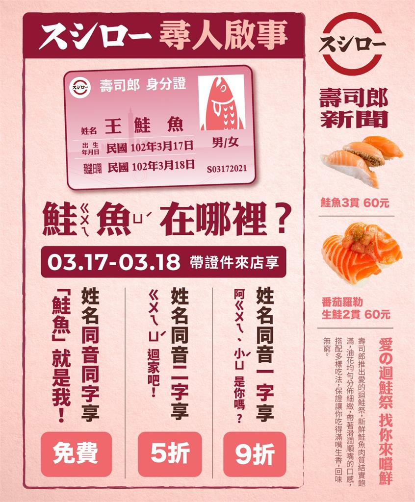 壽司郎祭改名優惠　這粉專提醒：人一生只能改3次 別因鮭魚錯失「和牛」