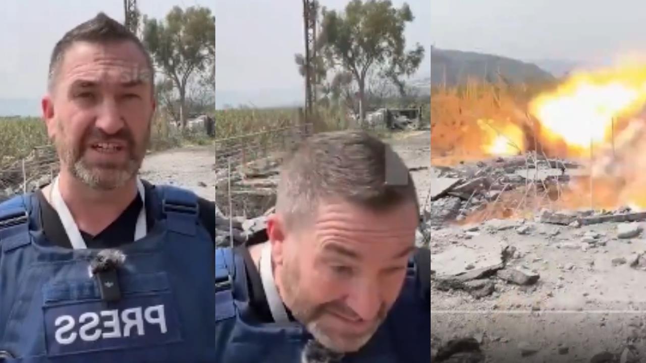 英記者戰地連線「被炸彈震飛」！攝影師急喊逃命…30秒驚悚畫面曝光