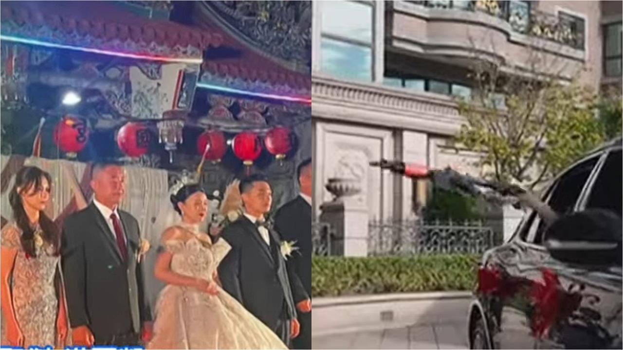 天道盟大哥嫁女兒「政商黑白同賀」！新娘不丟扇子「竟隨手丟巨槍」震撼畫面曝光