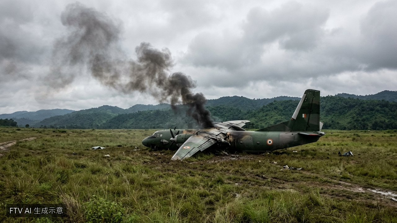 印度軍用運輸機降落墜毀 5名空軍不幸殉職副駕駛生還