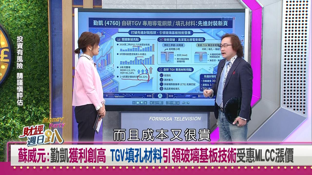財經週日趴（影）／蘇威元：勤凱獲利創高 引領玻璃基板技術受惠MLCC漲價