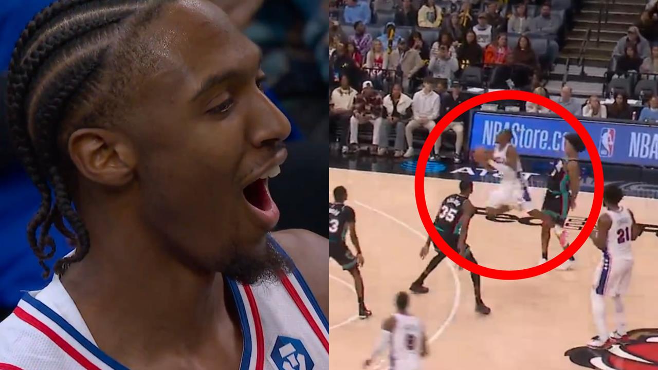 NBA(影)／爽到嘴巴闔不起來！76人主控馬克西「馬戲團拉桿」飆進超狂壓哨三分彈