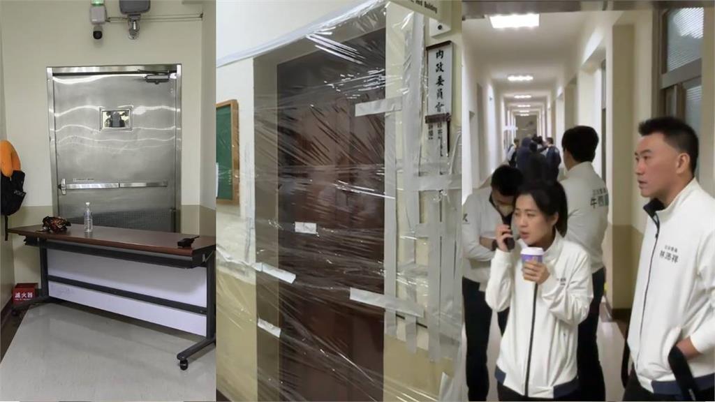 快新聞／國民黨三闖《選罷法》修正草案　清晨佔立院鎖門、封保鮮膜
