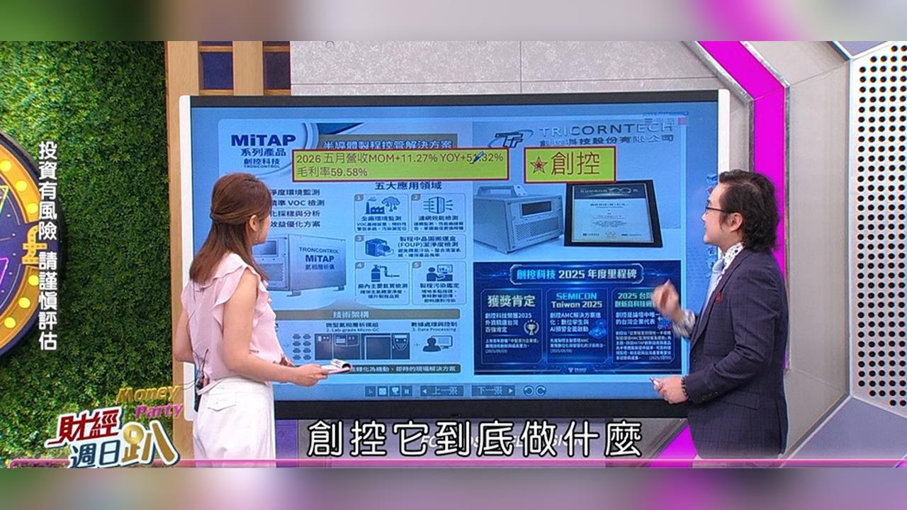 財經週日趴(影)／蘇威元:台積電御用隱形盾牌 創控高精度氣體監測迎廠務大商機