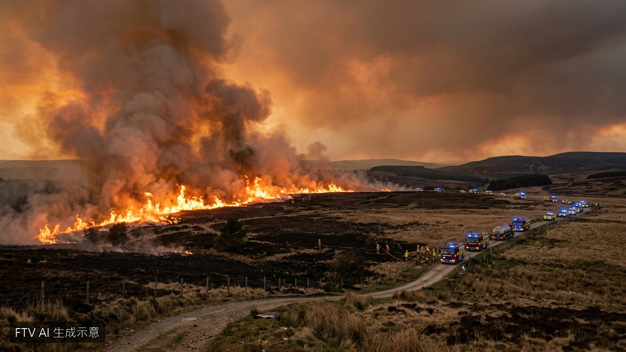 英格蘭東部爆發罕見野火　吞噬150公頃荒地緊急撤離