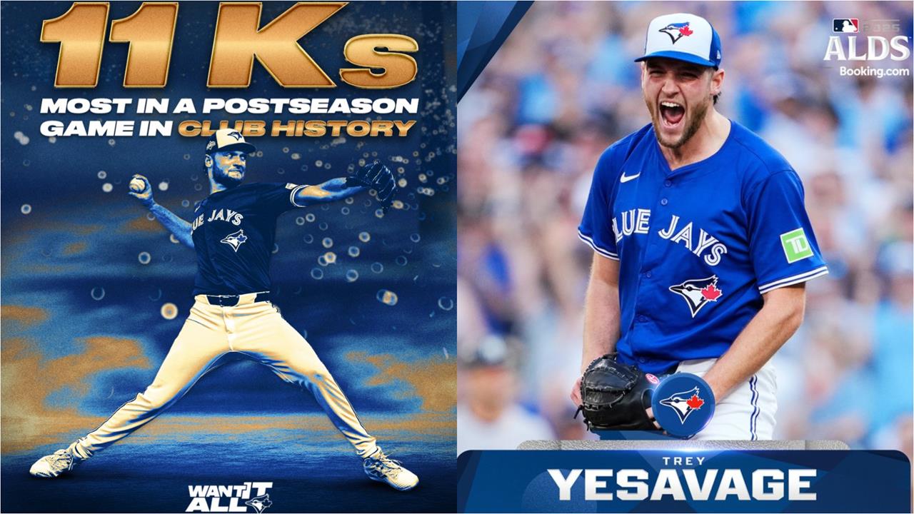 MLB(影)／10K只花4局！藍鳥菜鳥季後賽初登板寫歷史、洋基狂揮空變人體電風扇
