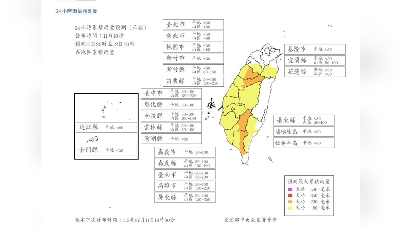 快新聞／連放三天颱風假？5縣市達停班課標準　最新風雨預測出爐