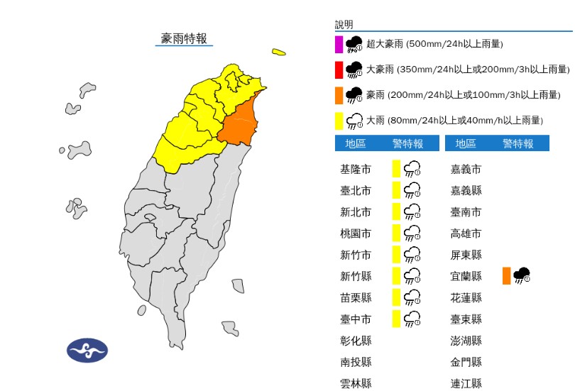 快新聞／北台「9縣市」豪大雨特報　雨彈炸到明日清晨