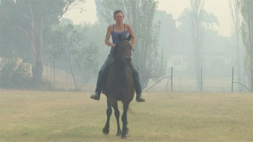 澳洲野火逼近住宅區 婦人騎愛馬衝出火場