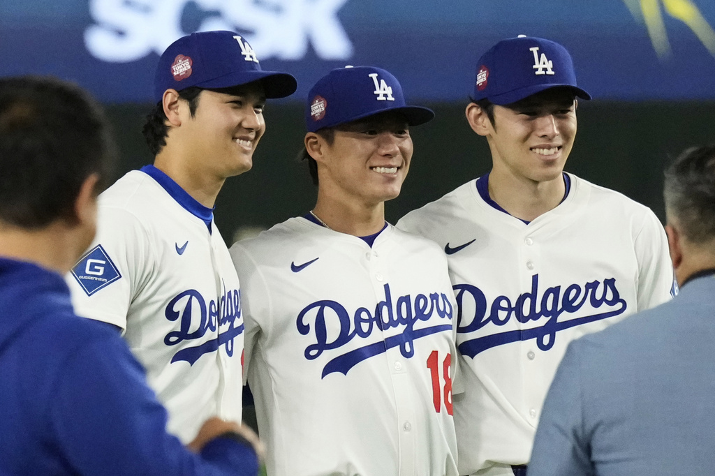 MLB／道奇「日籍三本柱」首度一同前進牛棚練投　吸引大批媒體目光
