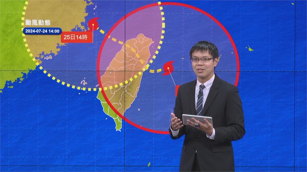 快新聞／凱米劇烈風雨傍晚來臨！　氣象署：宜蘭、花蓮恐颳15級陣風