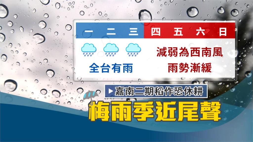 梅雨季即將結束！週四起天氣回穩