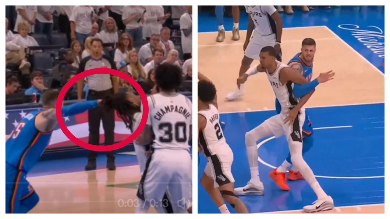 NBA(影)/激烈到扯頭髮?雷霆中鋒面對「斑馬」夾手「小動作」太多慘遭球迷開噴