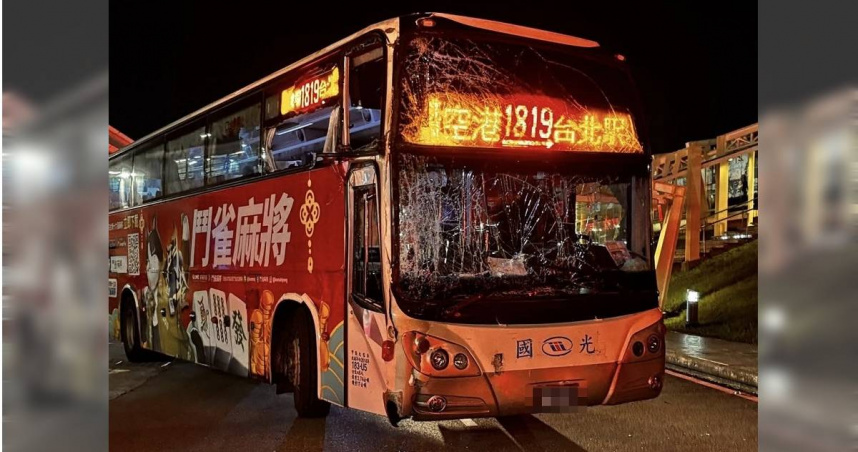 桃機深夜車禍！國光客運突撞牆「擋風玻璃全碎」釀31傷　業者回應了