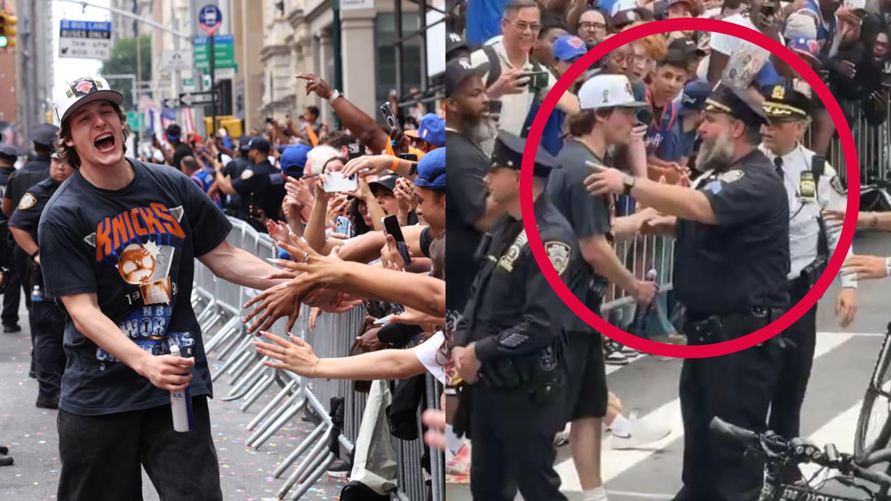NBA(影)／我是球員啦！功臣遭員警誤認路人　紐約尼克冠軍遊行「尷尬場面」引熱議