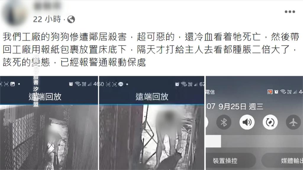 飼主控訴愛犬遭隔壁工人殺害「雙方各執一詞」　動保處介入調查