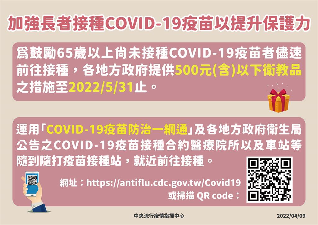 快新聞／把握機會打疫苗！　指揮中心：「500元接種獎勵」延至下月底