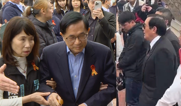 快新聞／陳水扁拄拐杖抵柯文哲爸爸告別式　馬英九戴墨鏡現身