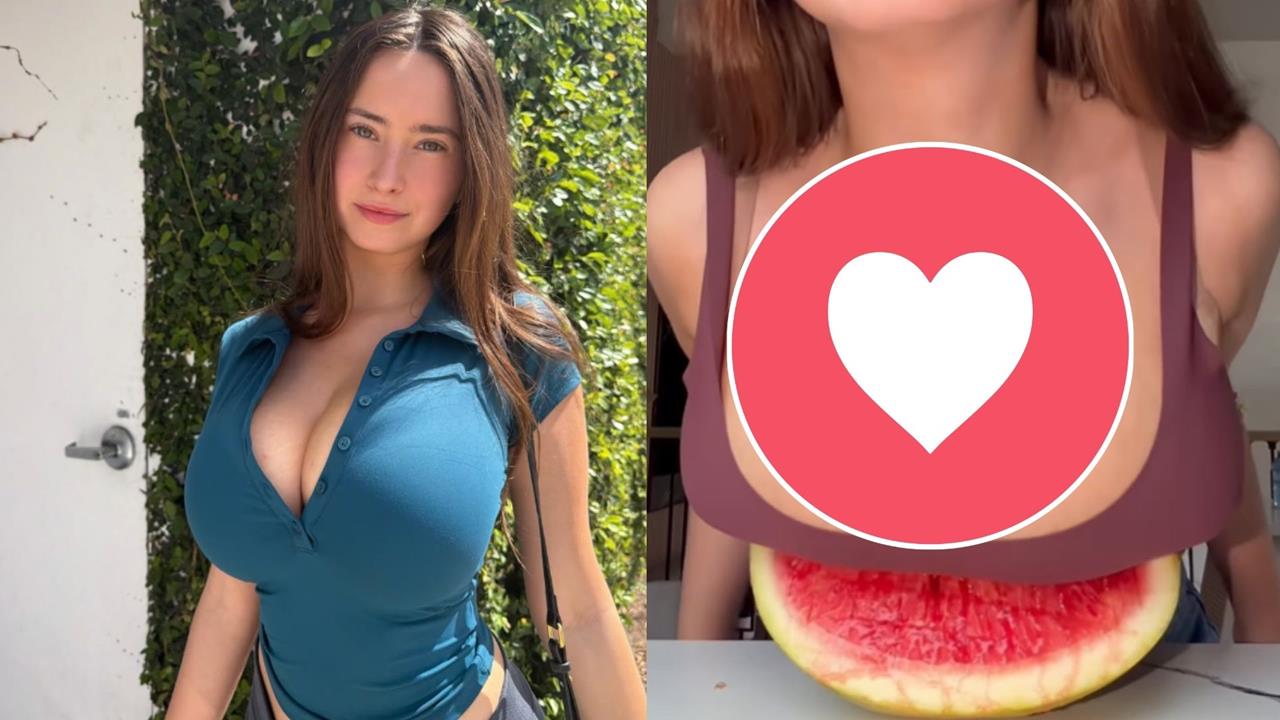 加拿大正妹化身「人體液壓機」狠壓西瓜!200萬粉絲點開停不下來