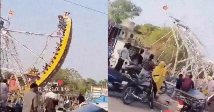 印度驚悚意外!「海盜船空中解體」當場倒塌釀14傷