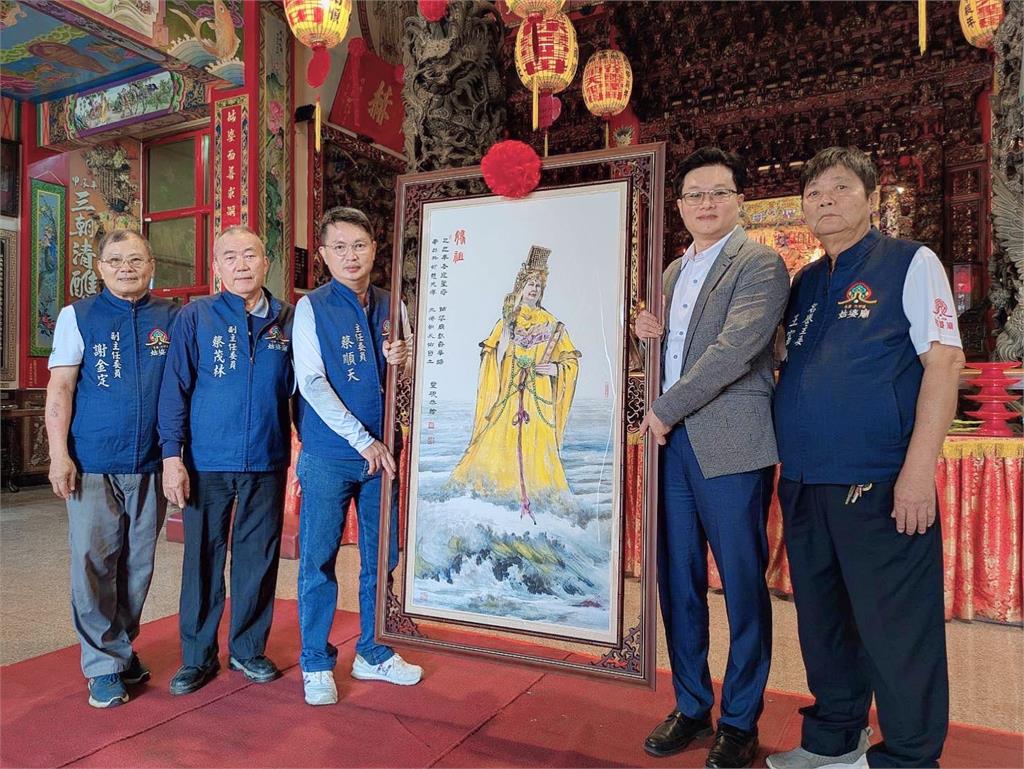 北港媽祖駕臨台南永康 姑婆廟以水墨聖像恭迎聖駕