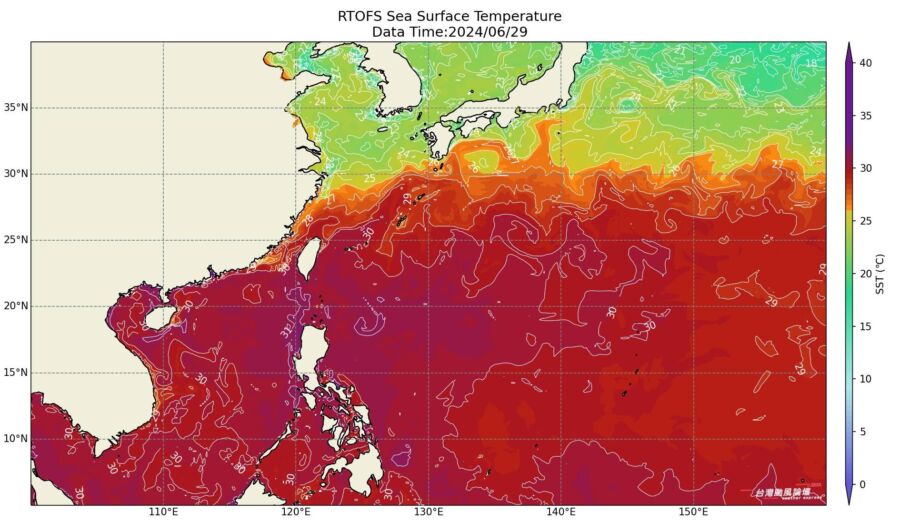 台灣海峽飆到30度！海溫燙到「一片紅」專家曝：熱到7月中