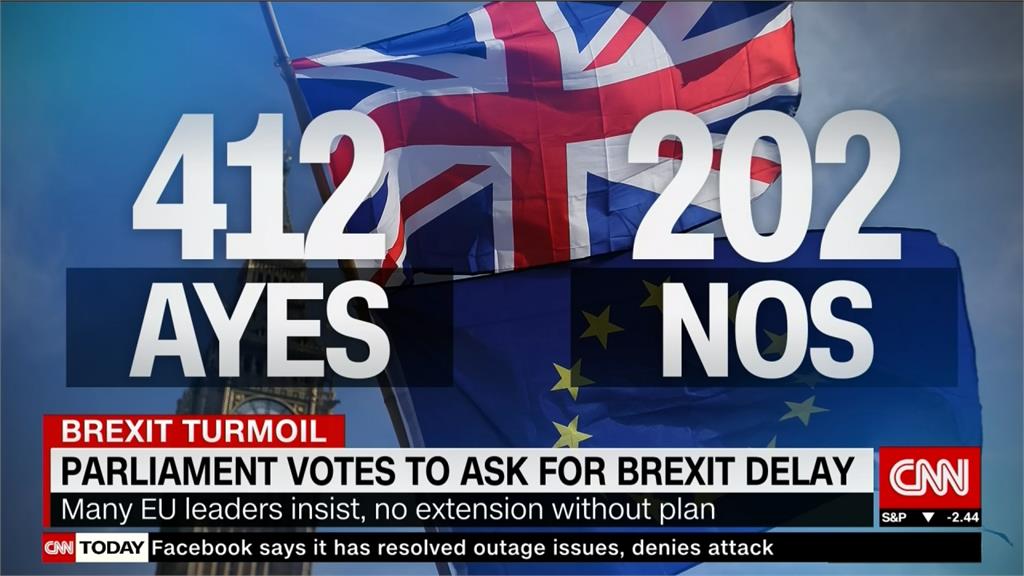 英國脫歐再表決 國會通過延長脫歐限期
