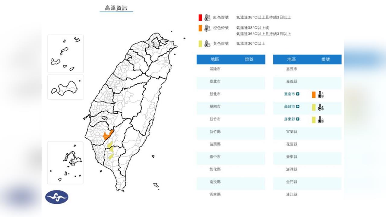 快新聞/母親節熱到爆!3縣市高溫特報 台南恐飆38度