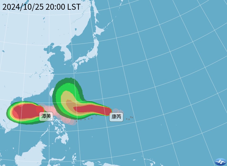 快新聞／潭美恐遇上康芮！雙颱路徑曝光　雨彈炸東北部