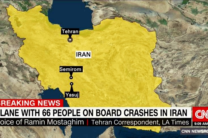 伊朗傳墜機  客機墜毀 66人全數罹難