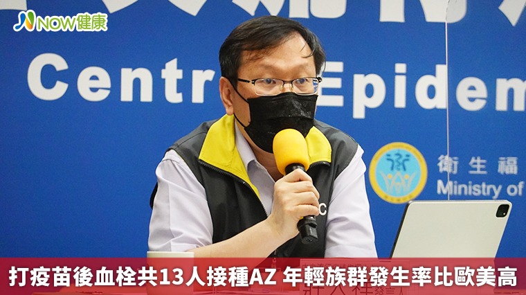 打疫苗後血栓共13人接種AZ 年輕族群發生率比歐美高