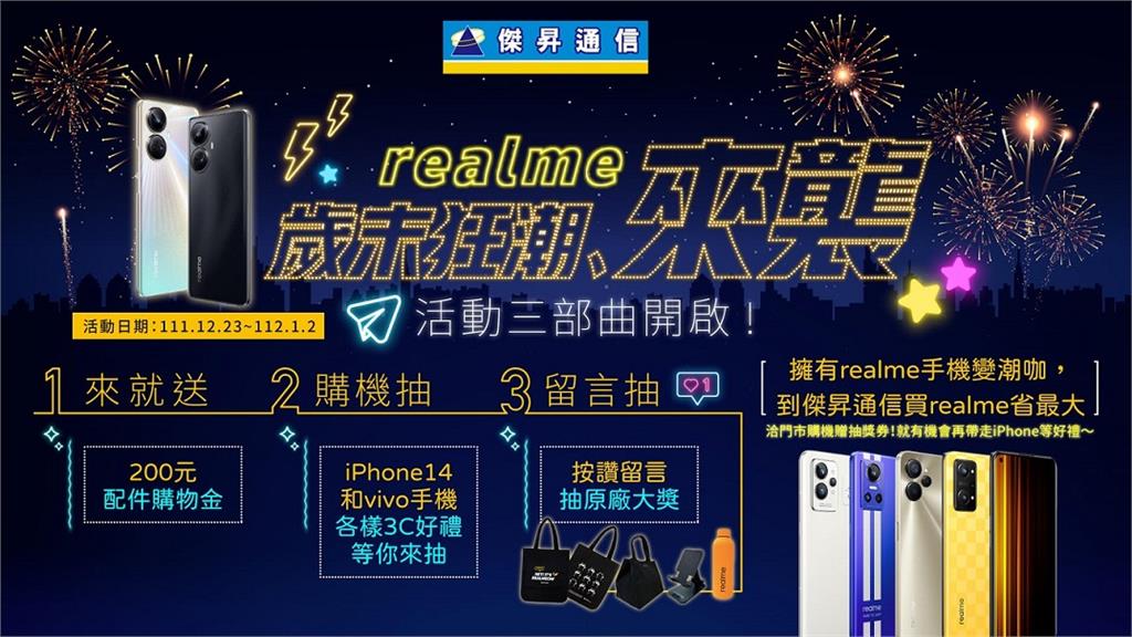 耶誕跨年最後加碼 realme新機狂降62折、破盤萬元有找