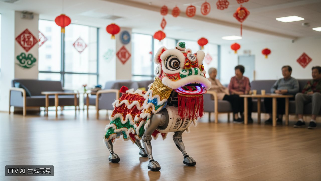 香港安養院迎來新夥伴！「機器狗」化身志工陪長輩舞獅逗趣