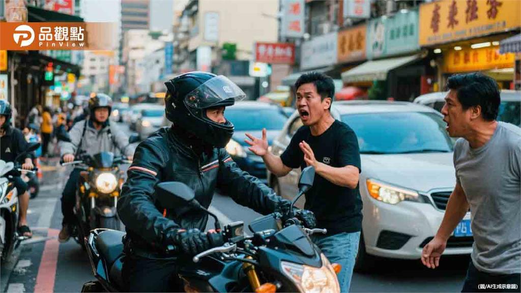 路怒症！男開車違規遭比中指　竟抓騎士頭狠撞樹