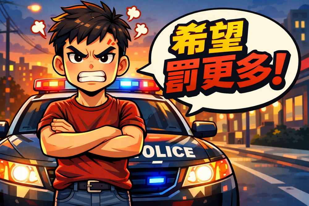 莽男肉身擋警車嗆希望罰更多 法官如願裁最高額