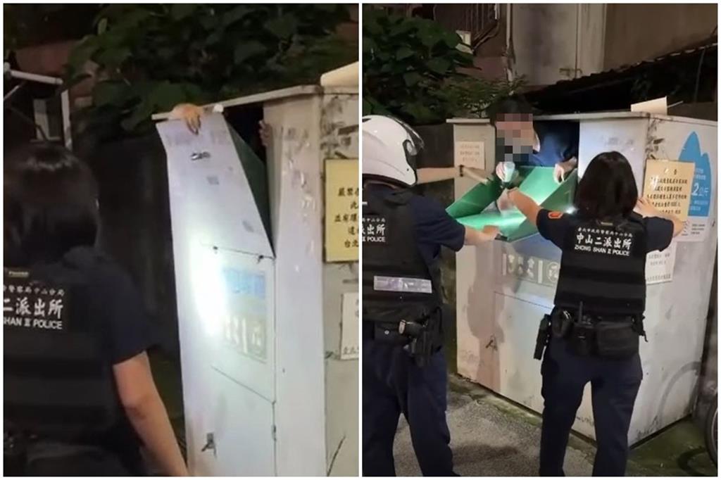 想一個人靜靜…眼鏡哥「爬進舊衣回收箱」民眾嚇壞報警　離奇影片曝光