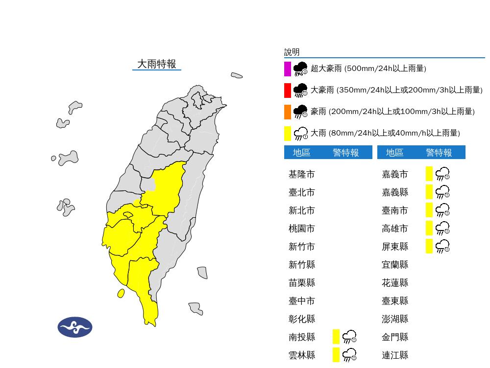 快新聞／7縣市大雨特報下到晚上！　「這地區」慎防大雷雨、山區暴雨