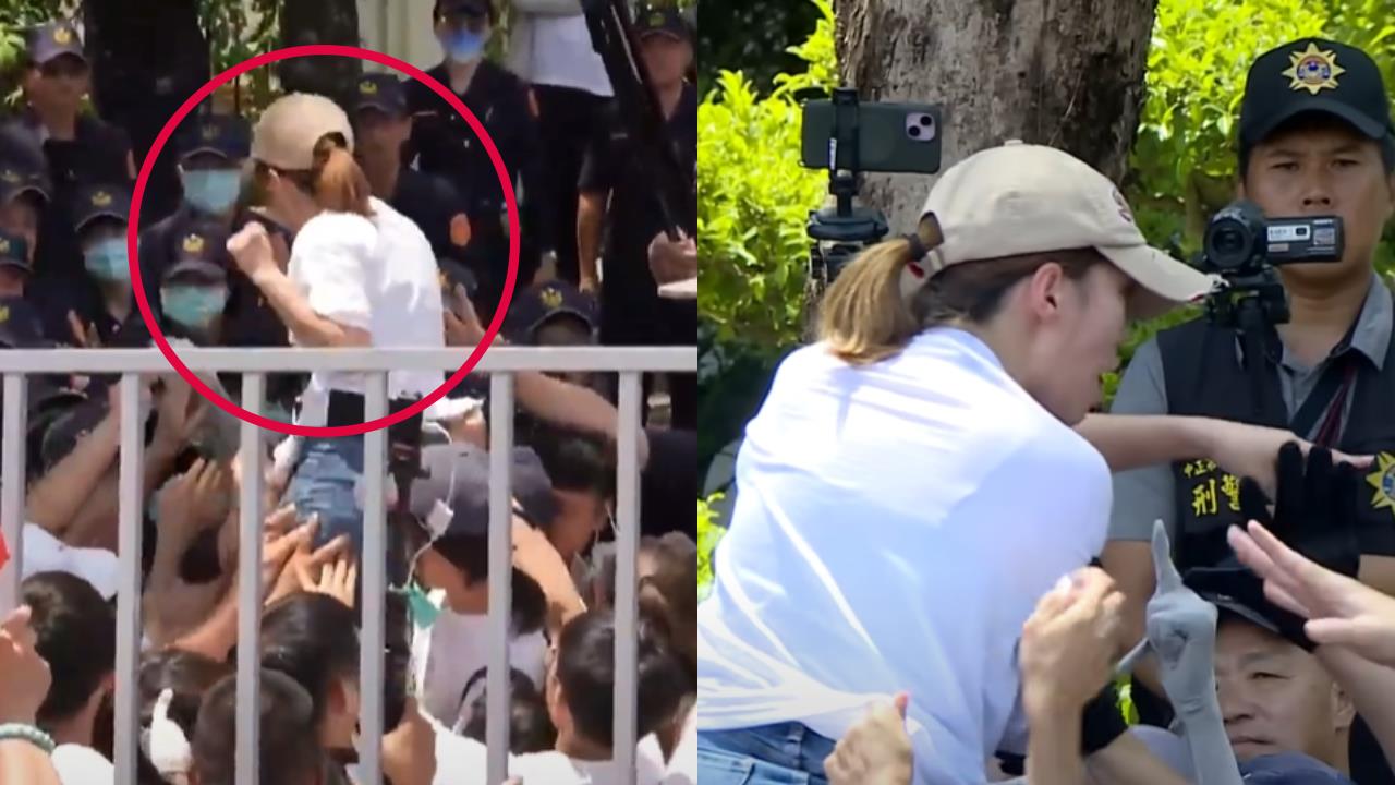 陳智菡竟喊「太熱想找林蔭乘涼」才爬拒馬!PO抓痕照嗆警察:要辦就來
