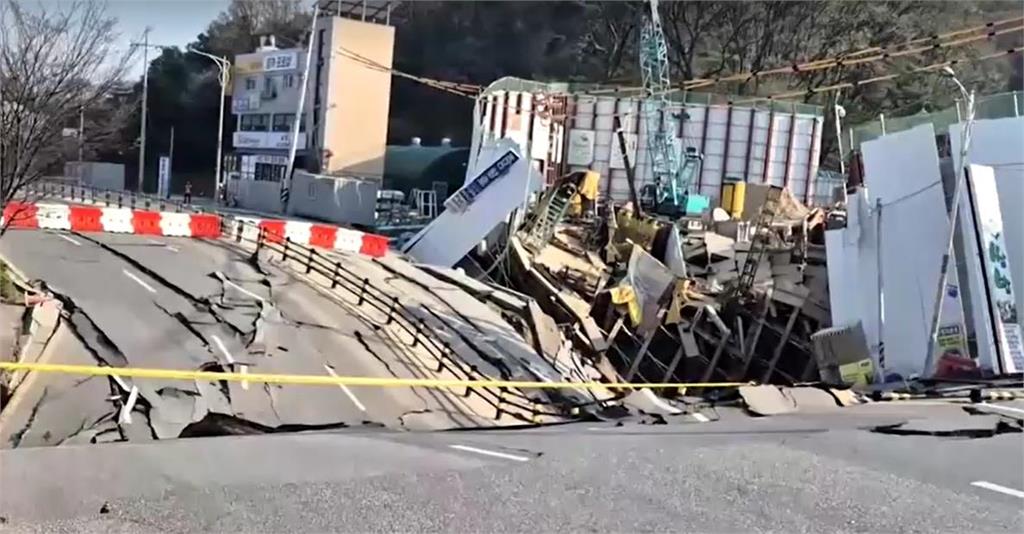 南韓又爆嚴重工安意外！　新安山線輕軌工地大面積坍塌