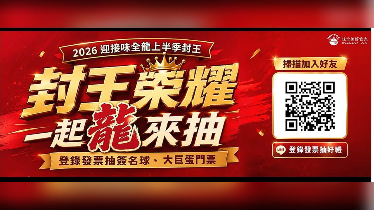 味全龍上半季封王！味全同慶抽好禮  寵粉驚喜「通通有獎」