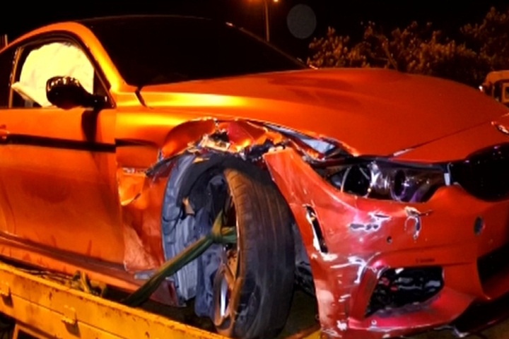 紅色雙B疑追前車失控  國道四車連環撞