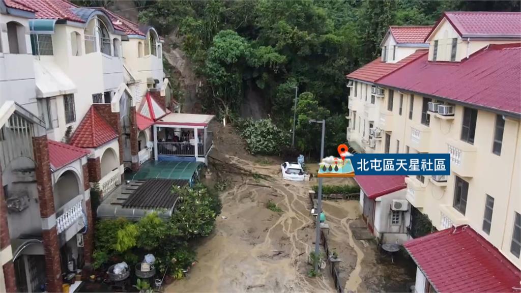 暴雨襲山區！台中大坑土石崩塌　潭子龍興巷土石阻交通