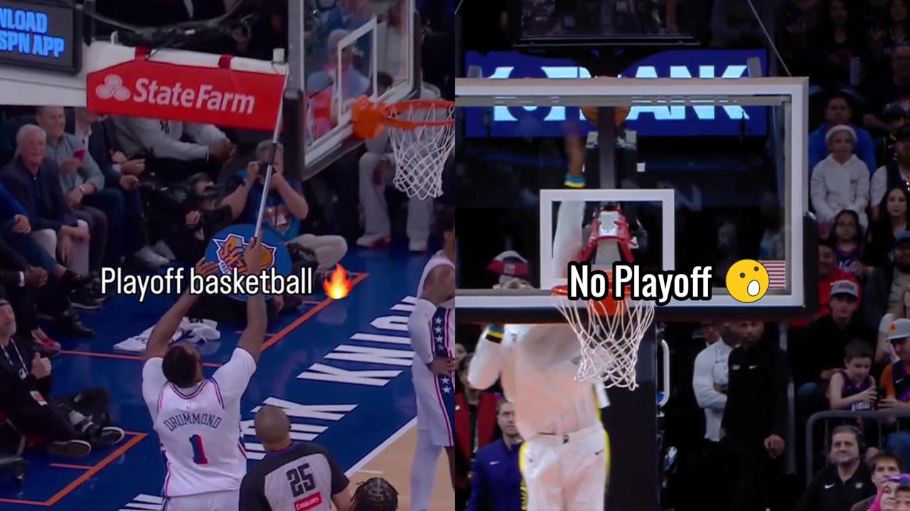 NBA(影)／讓沒季後賽的來！球卡籃板抓猛「戳半天出不來」溜馬逮機會大秀肌肉