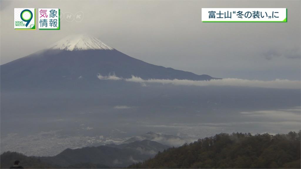 富士山宣布「初雪化粧」 賞雪季開跑